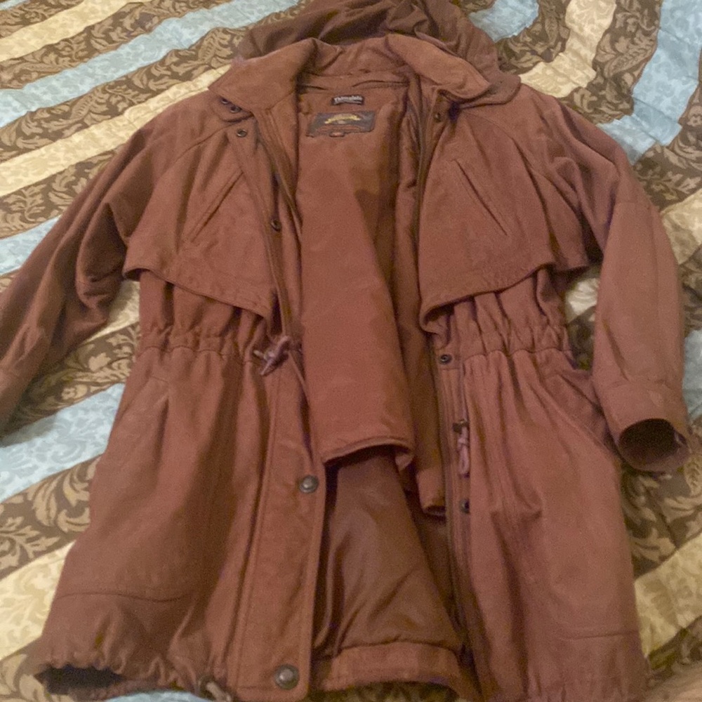 Leather vintage long coat